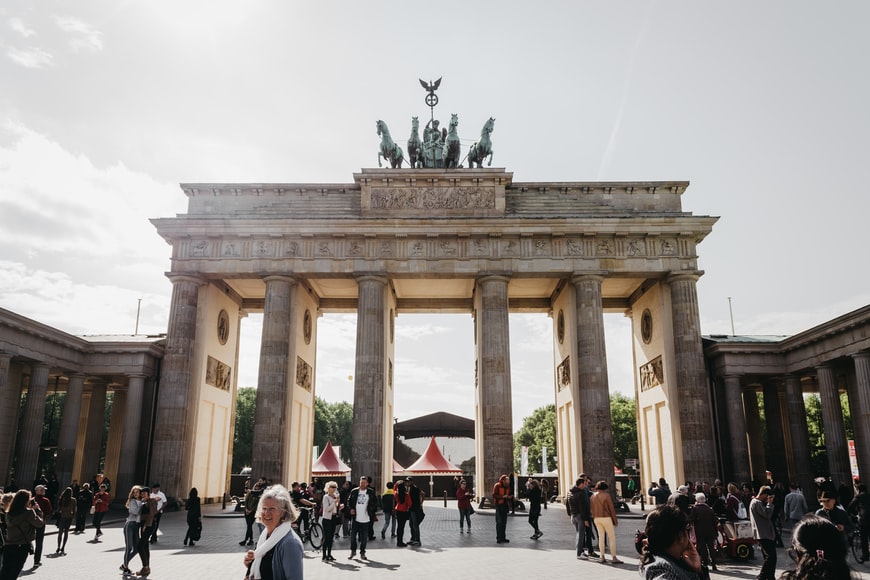 Portal em Brandenburg Gate, Berlin,  Alemanha.