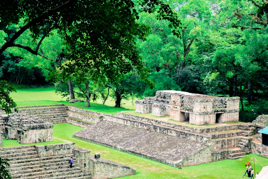 Ruínas maia em Copán, Honduras- Representa seguro viagem para Honduras.

