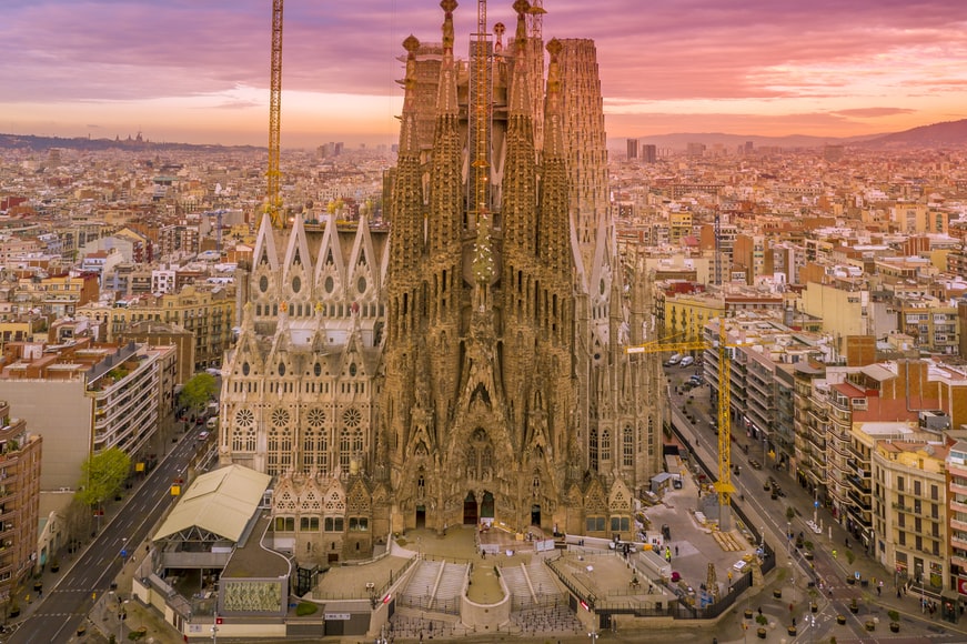 Igreja em estilo gótico Sagrada Família, Barcelona, Espanha - Representa seguro viagem Espanha