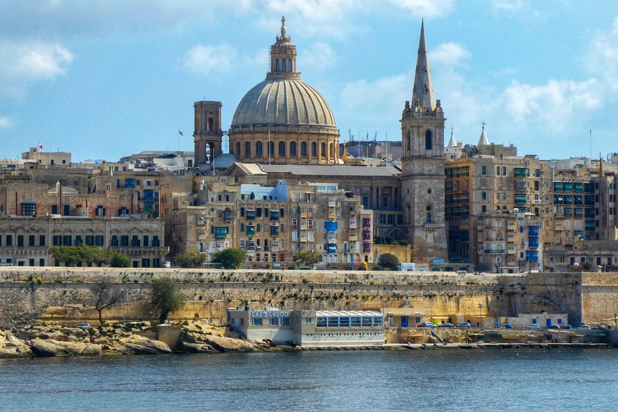 Vista da cidade de Valletta, Malta -Representa o seguro viagem Malta