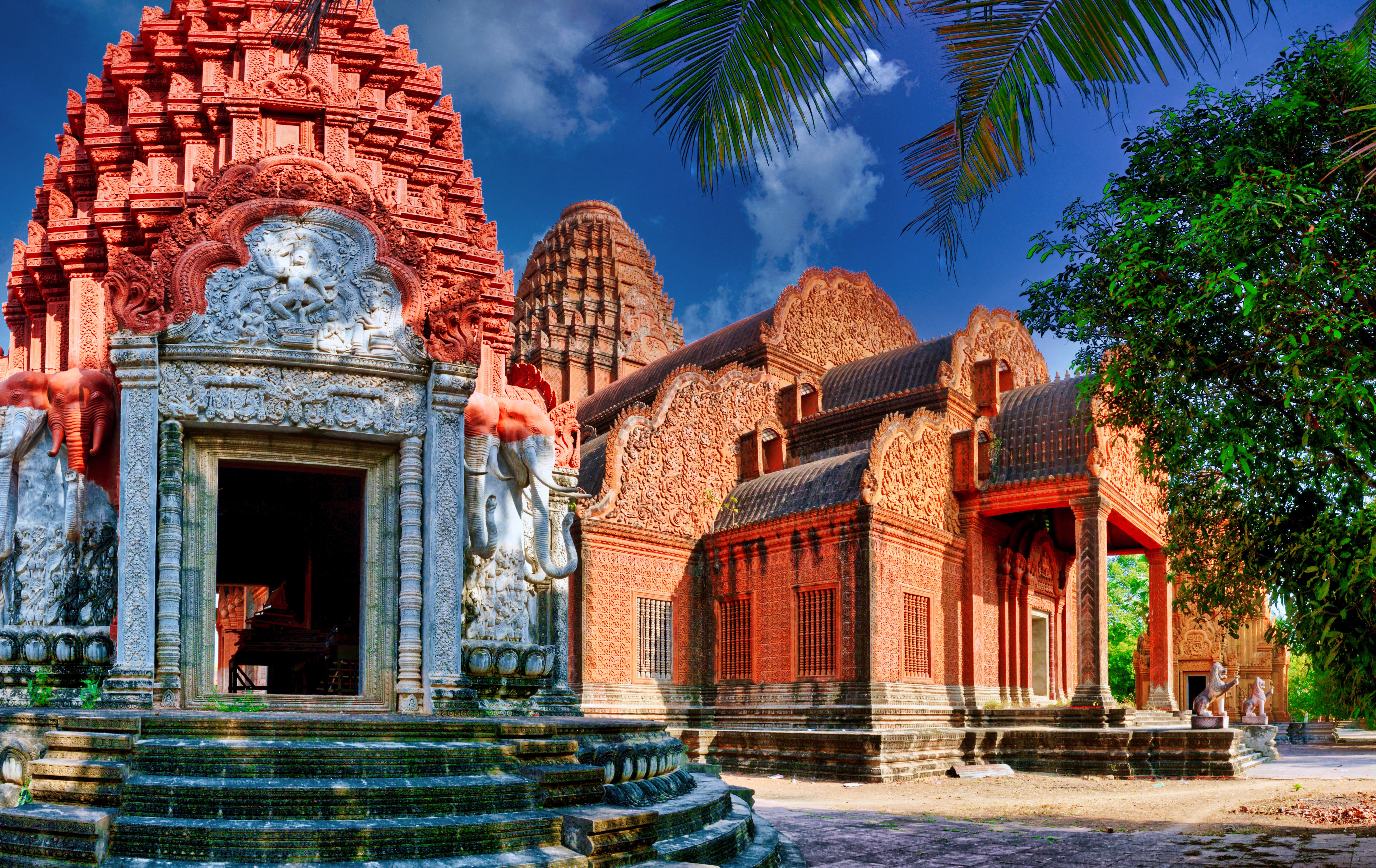 Vista do Mosteiro Phnom Reap, Camboja - Representa seguro viagem para Camboja.