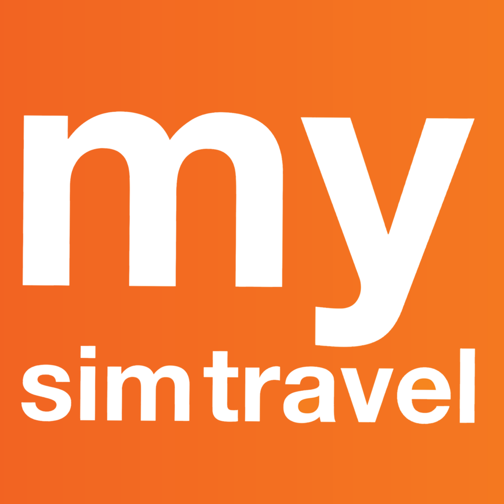 Fundo laranja com letras brancas em negrito que dizem "minha viagem sim".