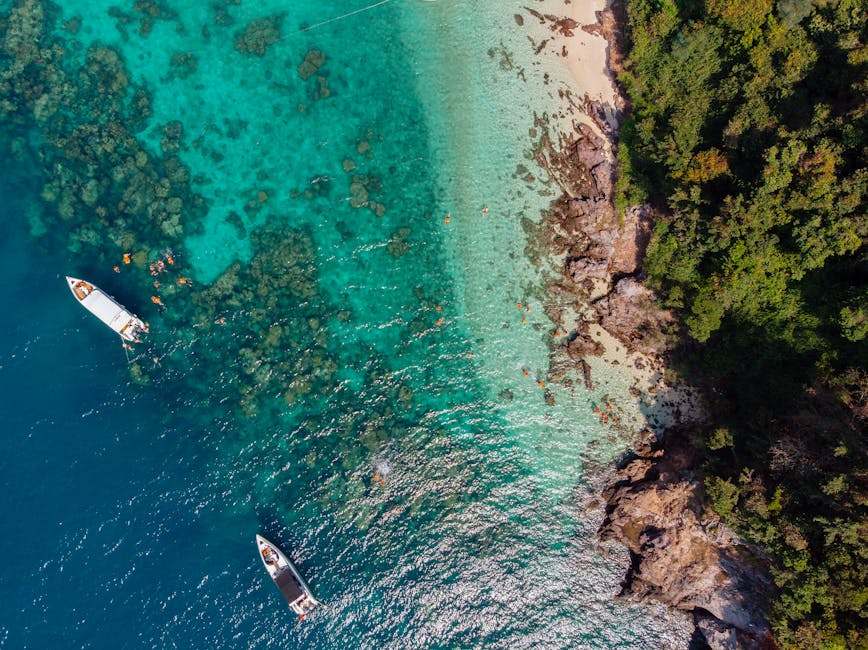 Ilha tropical com águas cristalinas, destino popular para mergulho no exterior